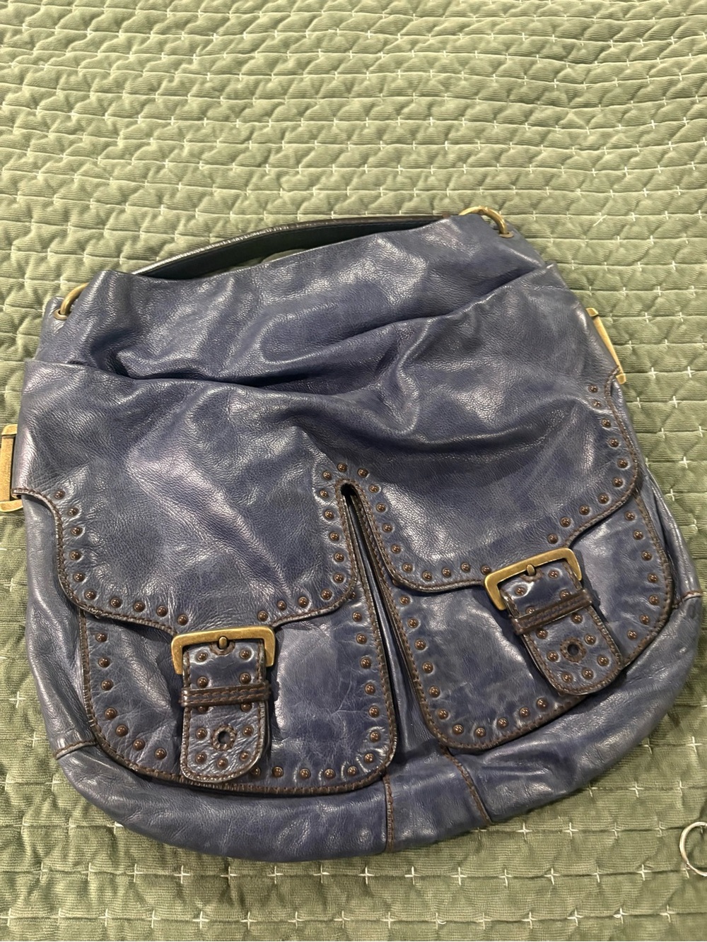 Loyd Maish large leather shoulder hobo purse